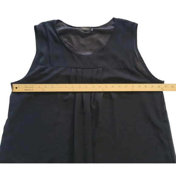 Glorystar Women's Sheer Lined Dress Tunic Top Sleeveless Black Polyester XXL - Picture 10 of 10